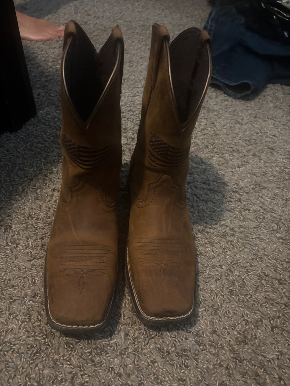 Ariat Kids Classic Brown Square-Toe Cowboy Boots